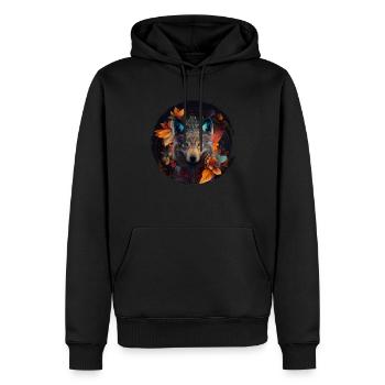 Wölfe Silhouette Naturschutz Tierschutz Wolf - Männer Premium Bio Hoodie - Schwarz - Vorne - Nico (187cm)