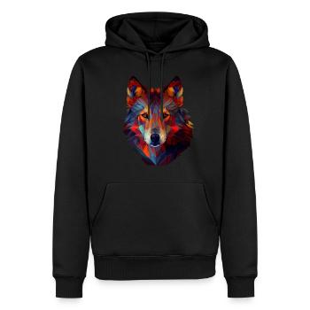 Loups Silhouette Conservation de la nature Bien-être animal Loup - Sweat à capuche Premium bio Homme - noir - Devant - Nico (187cm)