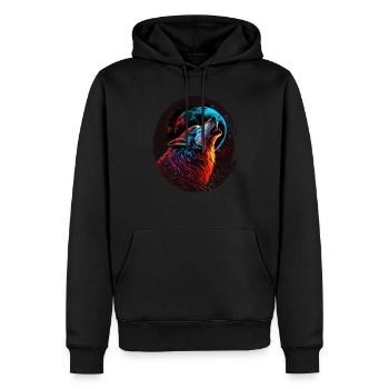 Wölfe Silhouette Naturschutz Tierschutz Wolf - Männer Premium Bio Hoodie - Schwarz - Vorne - Nico (187cm)