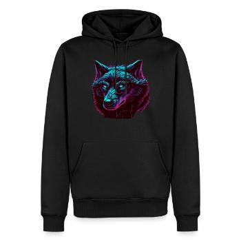 Wölfe Silhouette Naturschutz Tierschutz Wolf - Männer Premium Bio Hoodie - Schwarz - Vorne - Nico (187cm)