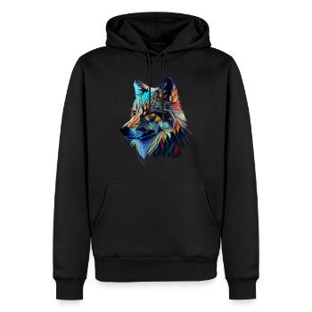 Wölfe Silhouette Naturschutz Tierschutz Wolf - Männer Premium Bio Hoodie - Schwarz - Vorne - Nico (187cm)