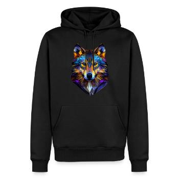 Wölfe Silhouette Naturschutz Tierschutz Wolf - Männer Premium Bio Hoodie - Schwarz - Vorne - Nico (187cm)