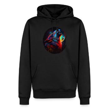 Wölfe Silhouette Naturschutz Tierschutz Wolf - Männer Premium Bio Hoodie - Schwarz - Vorne - Nico (187cm)