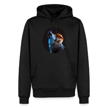 Wölfe Silhouette Naturschutz Tierschutz Wolf - Männer Premium Bio Hoodie - Schwarz - Vorne - Nico (187cm)