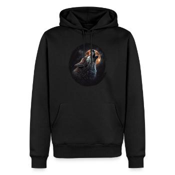 Wölfe Silhouette Naturschutz Tierschutz Wolf - Männer Premium Bio Hoodie - Schwarz - Vorne - Nico (187cm)