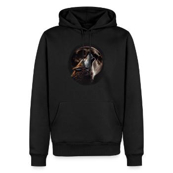 Wölfe Silhouette Naturschutz Tierschutz Wolf - Männer Premium Bio Hoodie - Schwarz - Vorne - Nico (187cm)
