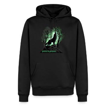 Wölfe Silhouette Naturschutz Tierschutz Wolf - Männer Premium Bio Hoodie - Schwarz - Vorne - Nico (187cm)