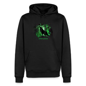 Wölfe Silhouette Naturschutz Tierschutz Wolf - Männer Premium Bio Hoodie - Schwarz - Vorne - Nico (187cm)