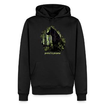 Wölfe Silhouette Naturschutz Tierschutz Wolf - Männer Premium Bio Hoodie - Schwarz - Vorne - Nico (187cm)