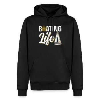 Boating Life Ship Bateau Yacht Voilier - Sweat à capuche Premium bio Homme - noir - Devant - Nico (187cm)