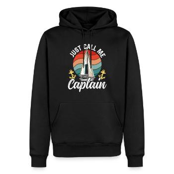 Appelez-moi simplement capitaine bateau nautique - Sweat à capuche Premium bio Homme - noir - Devant - Nico (187cm)