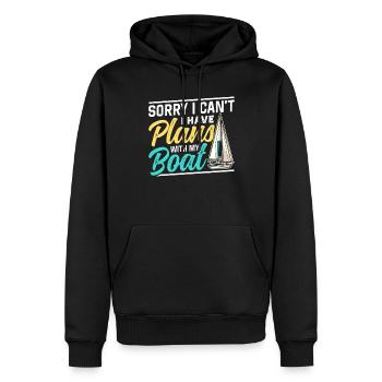 Malheureusement, je ne peux pas avoir de plans avec mon bateau - Sweat à capuche Premium bio Homme - noir - Devant - Nico (187cm)