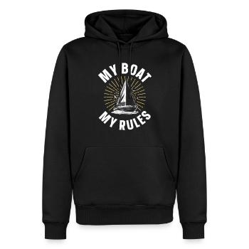 Mon bateau Mes règles Yacht Boating Ship - Sweat à capuche Premium bio Homme - noir - Devant - Nico (187cm)