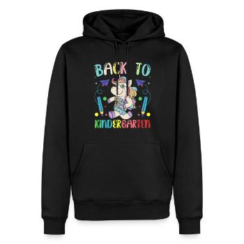 Retour à la maternelle Humour Enfants Doux dictons - Sweat à capuche Premium bio Homme - noir - Devant - Nico (187cm)
