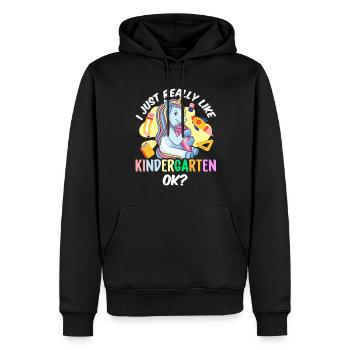 J’aime juste le jardin d’enfants très mignons - Sweat à capuche Premium bio Homme - noir - Devant - Nico (187cm)