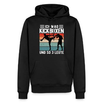 Kickboxing Arts Martiaux Drôle Dicton Cadeau - Sweat à capuche Premium bio Homme - noir - Devant - Nico (187cm)