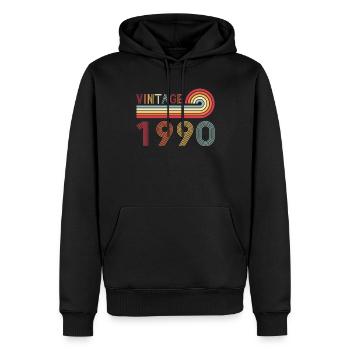 Lustiges Vintage Born in 1990 Geburtstag - Männer Premium Bio Hoodie - Schwarz - Vorne - Nico (187cm)