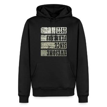 Né 1977 Février 46e anniversaire cadeau - Sweat à capuche Premium bio Homme - noir - Devant - Nico (187cm)
