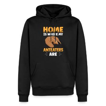 Le fourmilier est ma maison Ours mangeur de fourmis - Sweat à capuche Premium bio Homme - noir - Devant - Nico (187cm)