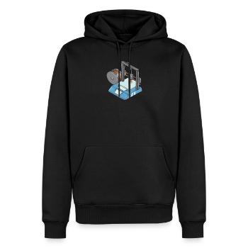 3D Druck Printing CAD PLA Filament 3d drucken - Männer Premium Bio Hoodie - Schwarz - Vorne - Nico (187cm)