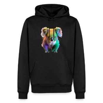 Koala in explosion of colour - Men’s Premium Organic Hoodie - black - Front - Nico (187cm)