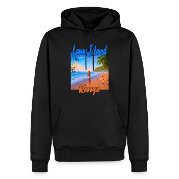 Lamu Island Sonnenuntergang - Männer Premium Bio Hoodie - Schwarz - Vorne - Nico (187cm)