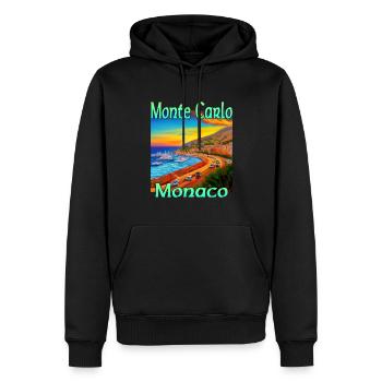 Monte Carlo Sunset à Monaco - Sweat à capuche Premium bio Homme - noir - Devant - Nico (187cm)