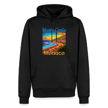 Monte Carlo Sunset à Monaco - Sweat à capuche Premium bio Homme - noir - Devant - Nico (187cm)