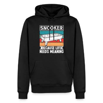 Snooker Because Life Needs Meaning Billiards 8 Ball - Men’s Premium Organic Hoodie - black - Front - Nico (187cm)