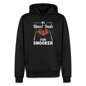 Billiards Heart Beats For Snooker 8 Ball Pool - Men’s Premium Organic Hoodie - black - Front - Nico (187cm)