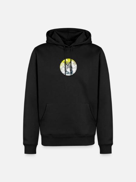 Eule Gemälde Malen Dirty Modern - Männer Premium Bio Hoodie - Schwarz