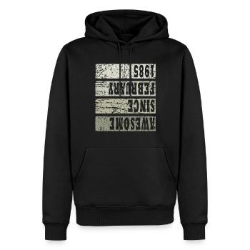 Né 1985 Cadeau d’anniversaire du 38 février - Sweat à capuche Premium bio Homme - noir - Devant - Nico (187cm)