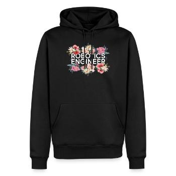 Ingénieur en robotique robotique Fleur - Sweat à capuche Premium bio Homme - noir - Devant - Nico (187cm)