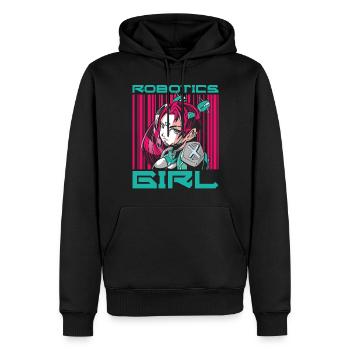 Robot Robotics Engineer Female - Männer Premium Bio Hoodie - Schwarz - Vorne - Nico (187cm)
