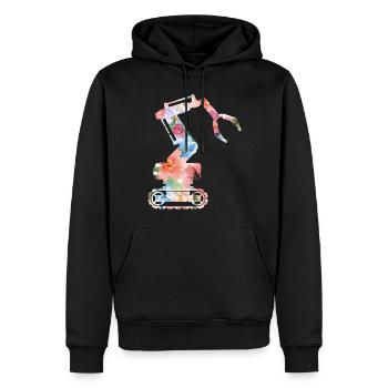 Ingénieur en robotique robotique Flower - Sweat à capuche Premium bio Homme - noir - Devant - Nico (187cm)