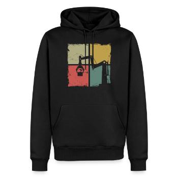 Robot Robotique Ingénieur Rétro - Sweat à capuche Premium bio Homme - noir - Devant - Nico (187cm)
