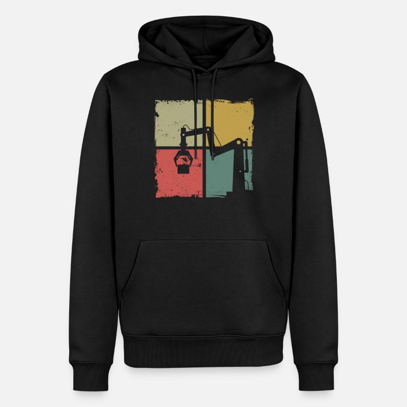 Robot Robotics Engineer Retro - Männer Premium Bio Hoodie - Schwarz