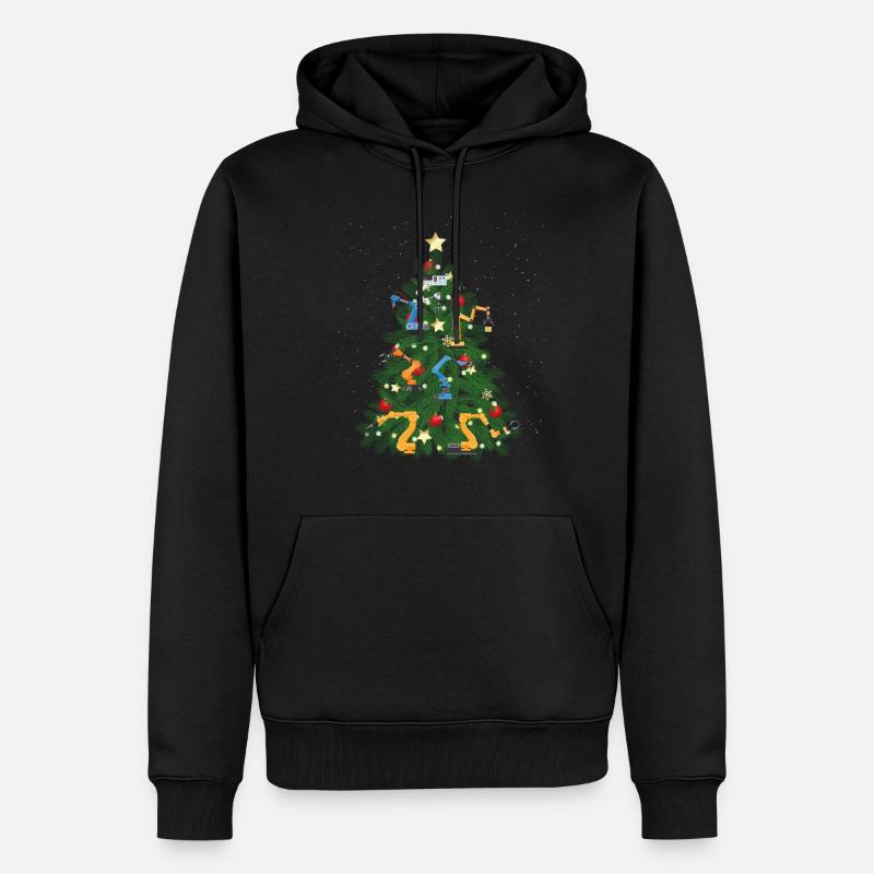 Robot Robotics Engineer Christmas - Männer Premium Bio Hoodie - Schwarz