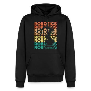 Robot Robotique Ingénieur Rétro - Sweat à capuche Premium bio Homme - noir - Devant - Nico (187cm)