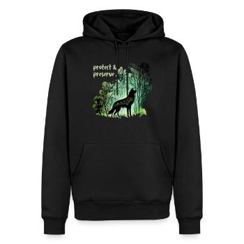 Wölfe Silhouette Naturschutz Tierschutz Wolf - Männer Premium Bio Hoodie - Schwarz - Vorne - Nico (187cm)