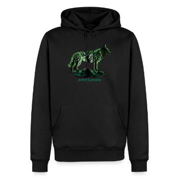 Wölfe Silhouette Naturschutz Tierschutz Wolf - Männer Premium Bio Hoodie - Schwarz - Vorne - Nico (187cm)