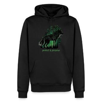 Wölfe Silhouette Naturschutz Tierschutz Wolf - Männer Premium Bio Hoodie - Schwarz - Vorne - Nico (187cm)
