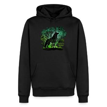 Wölfe Silhouette Naturschutz Tierschutz Wolf - Männer Premium Bio Hoodie - Schwarz - Vorne - Nico (187cm)