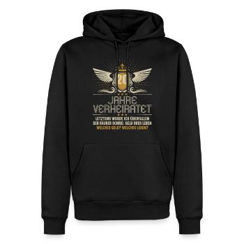 20 Jahre verheiratet zynisch 20.Hochzeitstag - Männer Premium Bio Hoodie - Schwarz - Vorne - Nico (187cm)