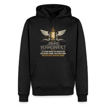 4 Jahre verheiratet zynisch 4.Hochzeitstag - Männer Premium Bio Hoodie - Schwarz - Vorne - Nico (187cm)