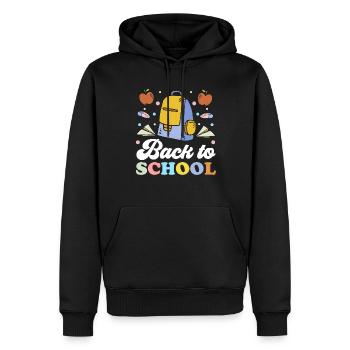 Retour à l’école Retour à l’école Enseignants de retour à l’école - Sweat à capuche Premium bio Homme - noir - Devant - Nico (187cm)