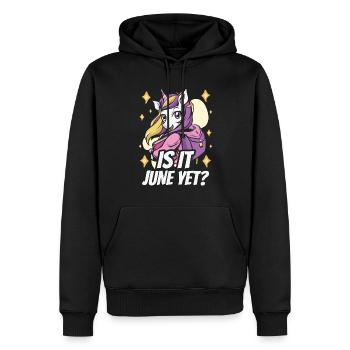 C’est déjà juin Rentrée scolaire - Sweat à capuche Premium bio Homme - noir - Devant - Nico (187cm)