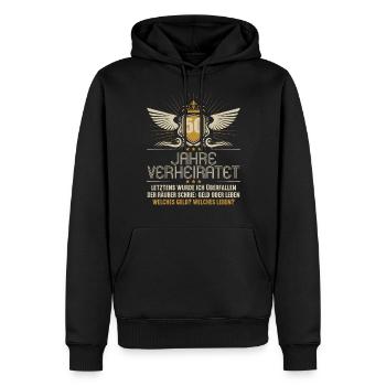 50 Jahre verheiratet zynisch 50.Hochzeitstag - Männer Premium Bio Hoodie - Schwarz - Vorne - Nico (187cm)