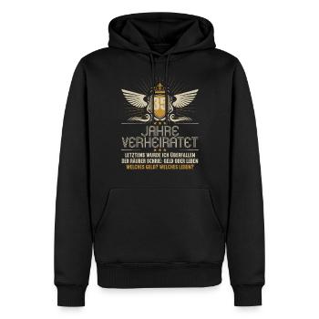 35 Jahre verheiratet zynisch 35.Hochzeitstag - Männer Premium Bio Hoodie - Schwarz - Vorne - Nico (187cm)