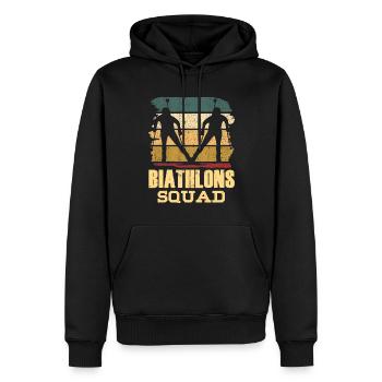 Biathlon Sport d’équipe Biathlète Biathlète Biathlons - Sweat à capuche Premium bio Homme - noir - Devant - Nico (187cm)